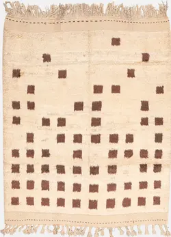 گبه دستباف بختیاری شطرنجی کرم پنج متری