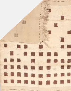 گبه دستباف بختیاری شطرنجی کرم پنج متری