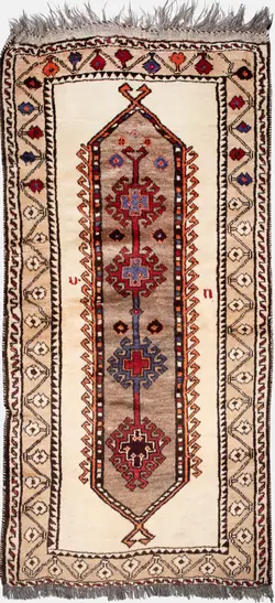گبه دستباف آنتیک قشقایی کله مرغی