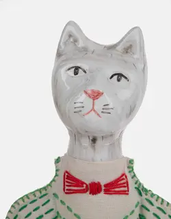 عروسک سرامیکی طرح گربه