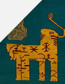 گلیم فرش دستباف تصویری طرح شیر
