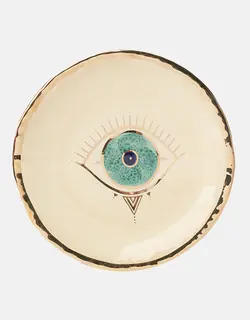 بشقاب سرامیکی چشم طلا دست ساز