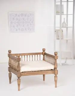 مبل چوبی تک نفره باغی طرح چوب کبوده