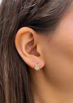 گوشواره میخی خورشید نگین دار