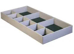 باکس زیورآلات چرم کامپکت داخل کشو سری ۲ رنگ خاکی فانتونی J646 و J647