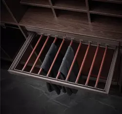 رک ریلی جای شلوار فرنچ استایل داخل کمد لباس رنگ موکا قرمز فانتونی J913 و J914