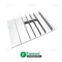 جای قاشق و چنگال سفید با تقسیم کننده آلومینیومی ثابت ریل اسلیم فانتونی O161 تا O164