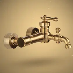 شیر توالت شیذر مدل آترینا طلا مات