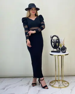 پیراهن آستین تور کد d634