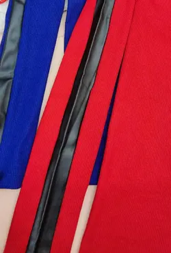 بلوز آستین چرم کد d394