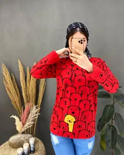 بلوز چاپ خرسی کد D107