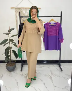 ست مانتو شلوار وانیک d63