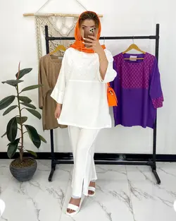 ست مانتو شلوار وانیک d63