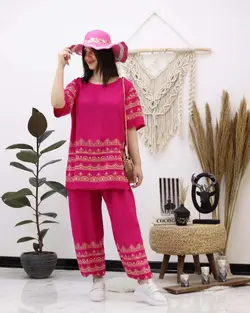 ست بلوز شلوار نخی کدc748