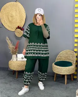 ست بلوز شلوار نخی کدc748