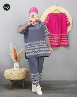 ست بلوز شلوار نخی کدc748