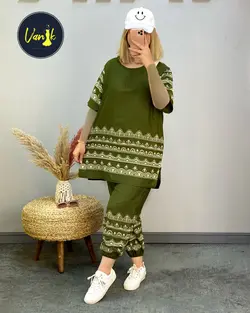 ست بلوز شلوار نخی کدc748