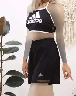 ست نیم تنه شلوارک adidasکدc764