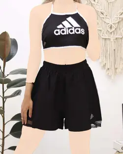 ست نیم تنه شلوارک adidasکدc764
