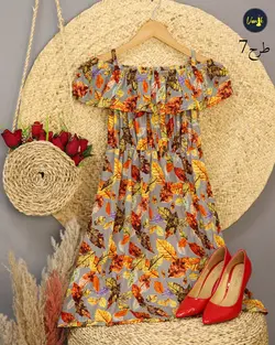 پیراهن کوتاه گلدار جدیدC443