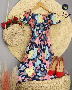 پیراهن کوتاه گلدار جدیدC443