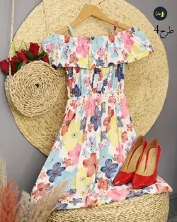 پیراهن کوتاه گلدار جدیدC443