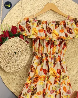 پیراهن کوتاه گلدار جدیدC443