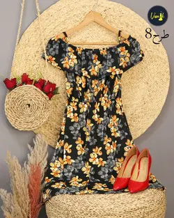 پیراهن کوتاه گلدار جدیدC443