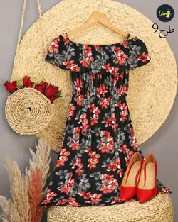 پیراهن کوتاه گلدار جدیدC443