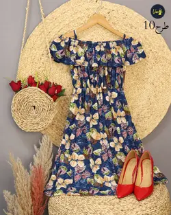 پیراهن کوتاه گلدار جدیدC443