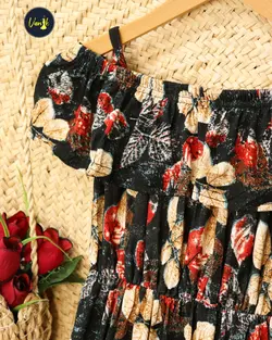 پیراهن کوتاه گلدار جدیدC443