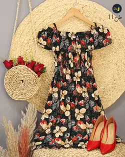 پیراهن کوتاه گلدار جدیدC443