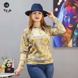 بلوز مخمل طرحدارb997