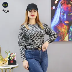 بلوز مخمل طرحدارb997