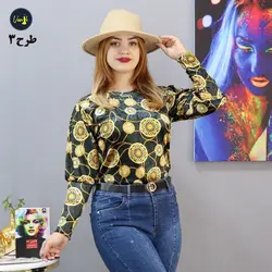 بلوز مخمل طرحدارb997