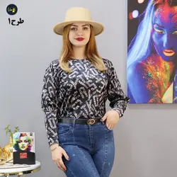 بلوز مخمل طرحدارb997
