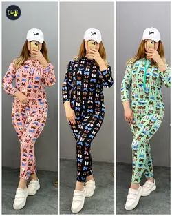 ست نیم تنه  هودی شلوار پروانه b601