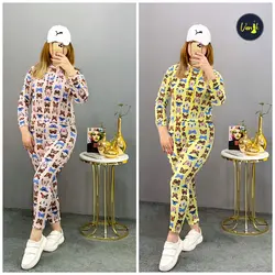 ست نیم تنه  هودی شلوار پروانه b601