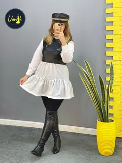 شومیز دوتیکه چرمb777