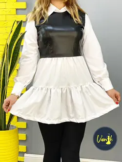 شومیز دوتیکه چرمb777