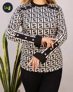 بلوز سرشونه دکمه کدb383