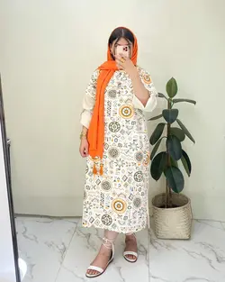 پیراهن بلند طرحدار کد d980