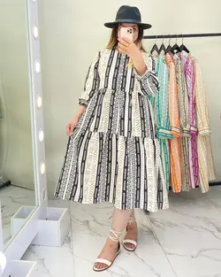 پیراهن بلند سه دکمه کد e24