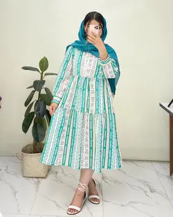 پیراهن بلند سه دکمه کد e24