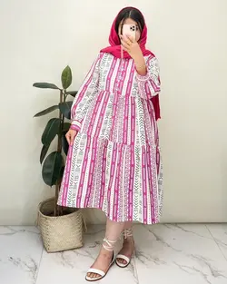 پیراهن بلند سه دکمه کد e24