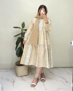 پیراهن بلند سه دکمه کد e24