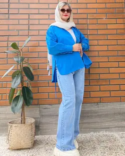 مانتو شومیزی بغل کمربند کد e155