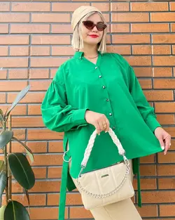 مانتو شومیزی بغل کمربند کد e155