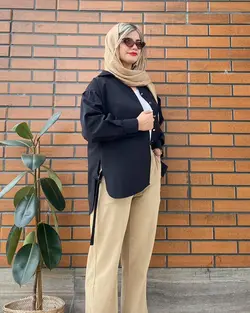 مانتو شومیزی بغل کمربند کد e155