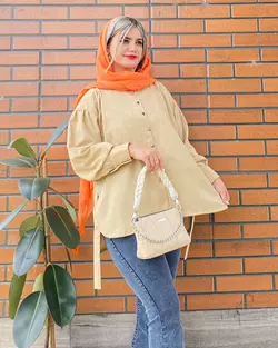 مانتو شومیزی بغل کمربند کد e155